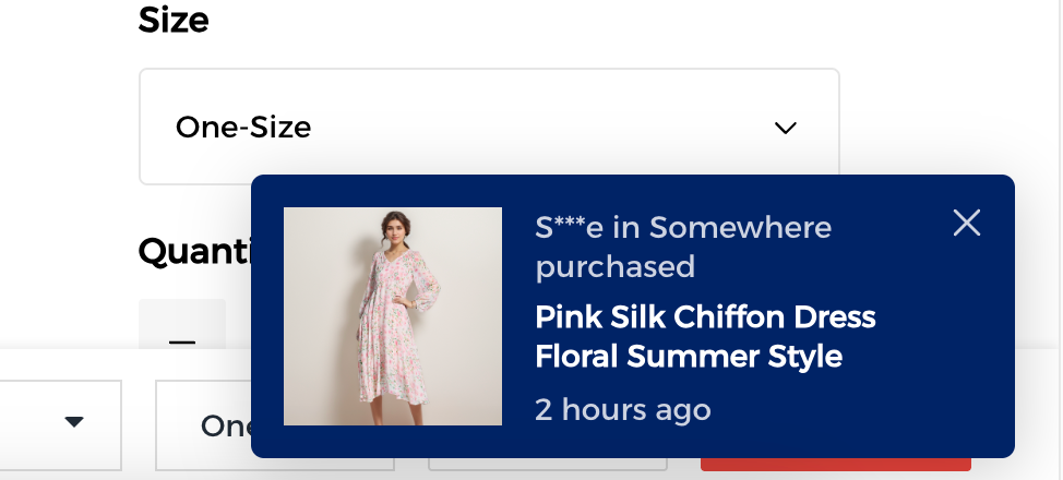 Pop-ups mit aktuellen K?ufen